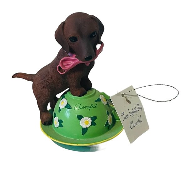 Dachshund Figurine Teacup Hamilton Puppy Dog Tea Cup Personali-tea Cheerful vtg - Picture 1 of 4